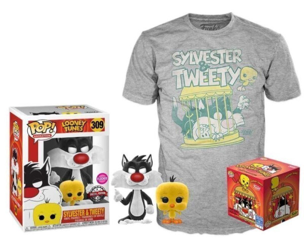 Funko POP Tee: Looney Tunes Sylvester and Tweety, velikost S (exkluzivní sada s tričkem)