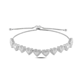 LUNICA Stříbrný náramek srdíčka 0058 0457