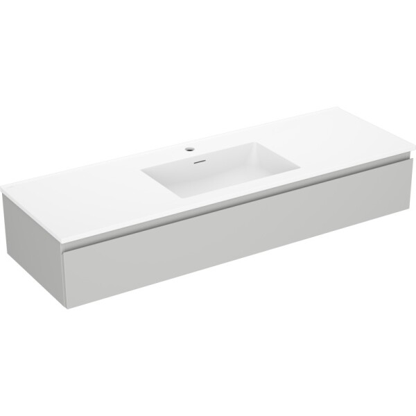 MEXEN/S - Orio koupelnová skříňka 140 cm s umyvadlem Otis, 1 šuplík, šedá mat/bílá mat 91A10-14023-1-BF62-W18M01