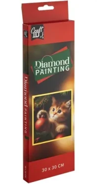 CRAFT ID Diamantové malování Vánoční kočička 30x30cm