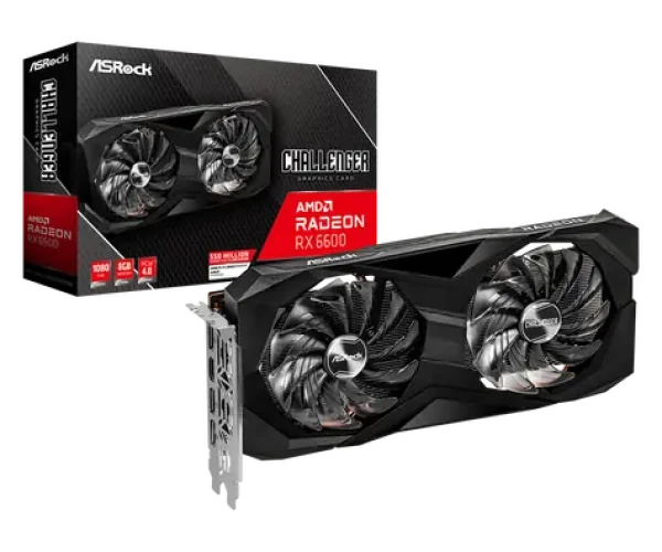 ASRock Radeon RX6600 Challenger 8G / 2044 MHz / 8GB GDDR6 / 128-bit / 1xHDMI + 3x DP / (8) (90-GA4UZZ-00UANF)