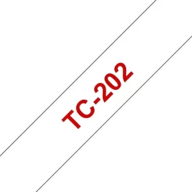 Brother TC-202 / Páska pro tiskárnu štítků / 12 mm / 7,7 m / červený tisk na bílém podkladu / laminovaná (TC202)