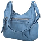 Stylová dámská koženková crossbody kabelka Palmira, džínově modrá