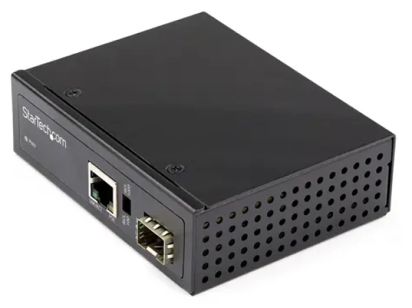 StarTech Fiber-Ethernet Mediakonvertor PoE+ 60W černá / Mediakonvertor / Gigabit / RJ-45 (IMC1GSFP60W)
