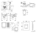 GROHE - Rapid SLX Set předstěnové instalace, klozetu, sedátka SoftClose, tlačítka Skate Cosmopolitan a sady pro vhazování tablet, alpská bílá SANI11BB3133
