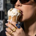 ELENYS Valora Lapis – pozlacený prsten 18K žluté zlato Velikost: Nastavitelná (52-58 mm)