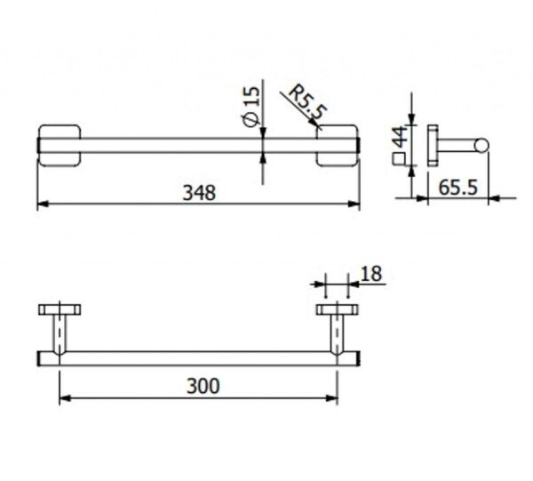 KLUDI - Vela S Držák ručníku, délka 35 cm, matná bílá 2596253