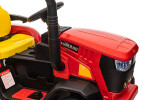 Mamido Dětský elektrický traktor s vlečkou 12V 7Ah EVA kola ECO kůže červený