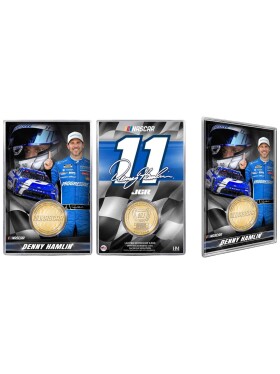 Mince Denny Hamlin Hendrick Motorsports Acrylic Bronze NASCAR Coin Card