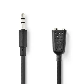 Nedis Stereo Audio kabel jack 3.5 mm (M) - 2x jack 3.5mm (F) 0.20 m černá (CAGB22100BK02)