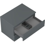 MEXEN/S - Rivel koupelnová skříňka pod umyvadlo 70 cm s deskou, 2 zásuvky, reliéf , grafit mat 91A20-07047-2-BFFC66