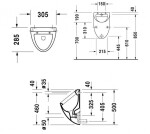 DURAVIT - Urinals Pisoár, zadní přívod, bílá 0823360000