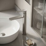 REA - Umyvadlová vysoká baterie Arcos Brush Nickel REA-B6966