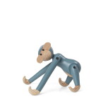 Kay Bojesen Dřevěná opička Monkey Mini Vintage Blue 9,5 cm, modrá barva, dřevo