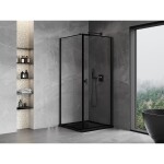 MEXEN/S - Mist-B sprchový kout dveře křídlové pravá 90 x 90, černá okraj, černá 8A2T-090-090-70-70-P
