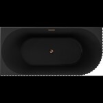 MEXEN/S - Gia volně stojící rohová vana reliéf levá 170 x 80, černá mat, sifon a přepad růžové zlato 52701708071L-60
