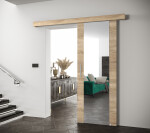 Posuvné dveře Salwador II Dveře: Černý Marmur, Pásky / úchyty: Stříbrné, Horní pojezdová lišta: Černá