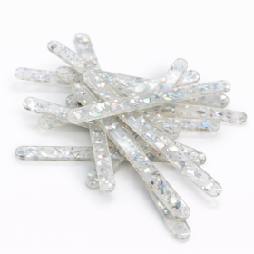 Cake star Akrylatové tyčky na nanuk stříbrné 2 s třpytkami délka 11,5cm (10ks)