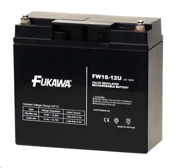 FUKAWA FW 18-12 U (12158) / Baterie do UPS / 12V / 18Ah / životnost 5 let / závit M5 (12158)