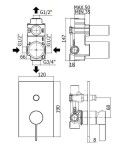 PAFFONI - Rock Sprchová baterie pod omítku s tělesem, pro 2 spotřebiče, chrom RO015CR