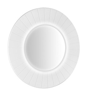 SAPHO - LUMIRO STRIP kulaté zrcadlo s LED osvětlením v rámu ø 75cm, bílá mat LR750-3131S