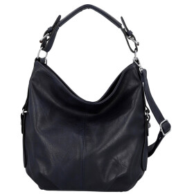 Stylová dámská koženková kabelka na rameno Tripa, tmavě modrá