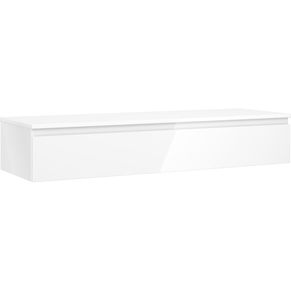 MEXEN/S - Orio koupelnová skříňka pod umyvadlo 140 cm s deskou, 1 šuplík, bílá lesk 91A10-14023-1-BFC00