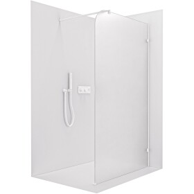 CERANO Sprchová zástěna Walk-in Orbis Round - Pravá - 8 mm - kulatá vzpěra - bílá matná, mléčné sklo - 130x200 cm