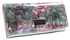 Módní dámská koženkovo-kožená peněženka Peterson Jeanea, stříbrná