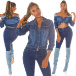 Sexy džínový kabátek Musthave "blue denim" denimblue S