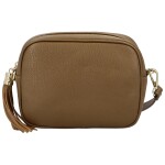 Elegantní dámská kožená crossbody kabelka Liane, khaki