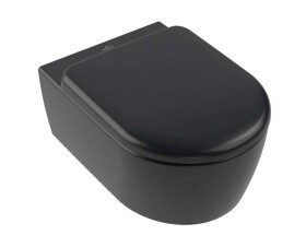 VILLEROY & BOCH - Skyla Závěsné WC se sedátkem SoftClosing, TwistFlush, DirectFlush, CeramicPlus, Pure Black 5656CLR7