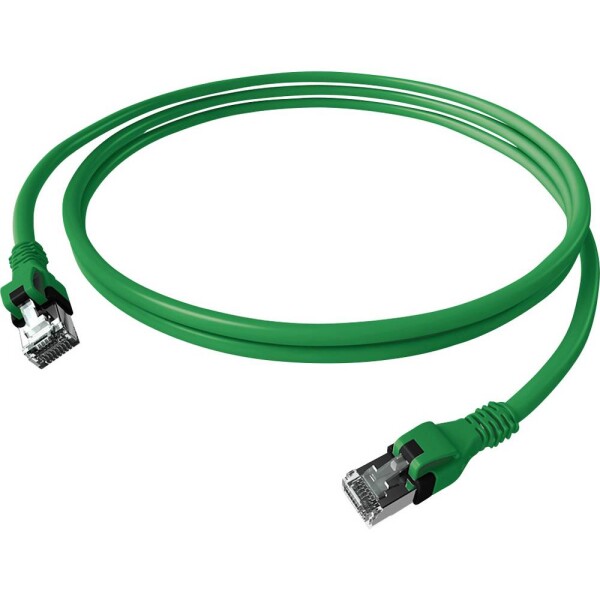 Easylan CPP1OGAGAG0005 RJ45 síťové kabely, propojovací kabely CAT 6A S/FTP 0.50 m zelená dvoužilový stíněný, bez halogenů, samozhášecí 1 ks