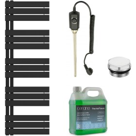 CERANO Koupelnový elektrický radiátorový set Theo - L/P - 900W - černá matná - 1600x500 mm