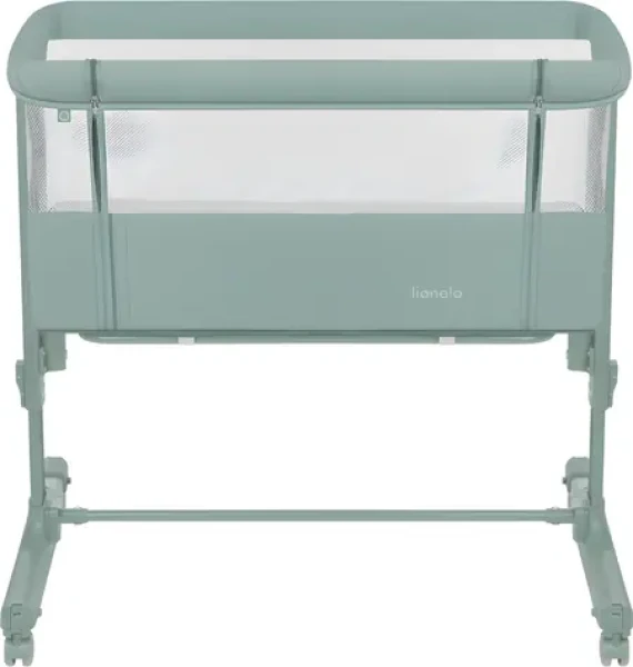 LIONELO Postýlka Aurora 3v1 Green Sage / Kovový rám / 4 kolečka s brzdou / Přenosná taška (LO-AURORA GREEN SAGE)