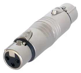 Neutrik XLR adaptér stříbrná / XLR 3kolíková zásuvka / XLR 3kolíková zásuvka / poniklovaný (NA3FF)