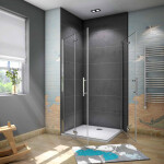 H K - Obdelníkový sprchový kout SOLO R810, 80x100 cm se zalamovacími dveřmi, rohový vstup včetně sprchové vaničky z litého mramoru SE-SOLOR810/THOR-10080