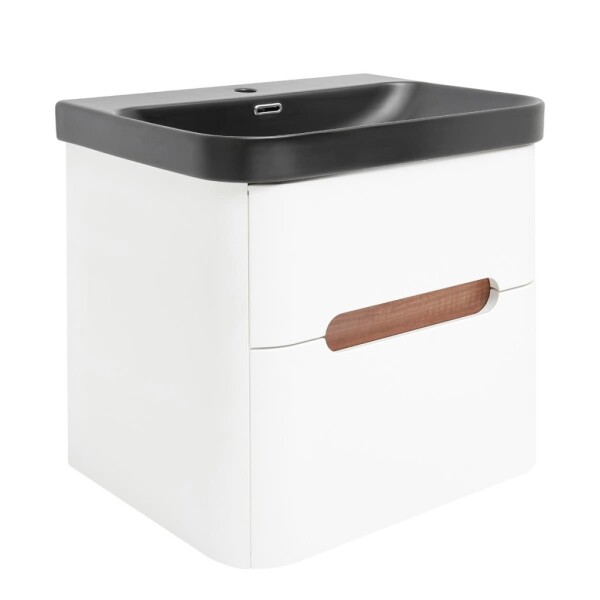 Koupelnová skříňka s umyvadlem SAT Fusion 57,5x53x45 cm bílá matná mat SATFUSION260WBKM SATFUSION260WBKM