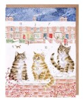 Přání s adventním kalendářem Wrendale Designs Santa Paws is Coming to Town - Kočky
