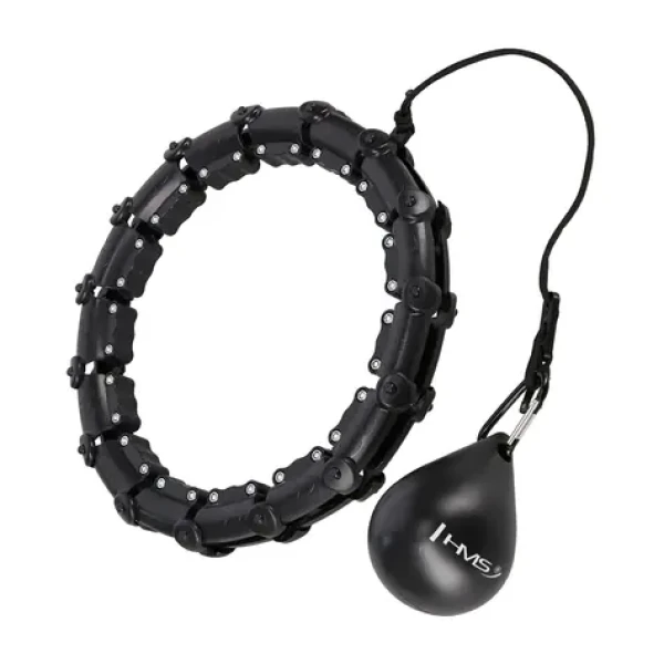 HMS HHW02 Masážní hula hoop se závažím černá (5907695552638)