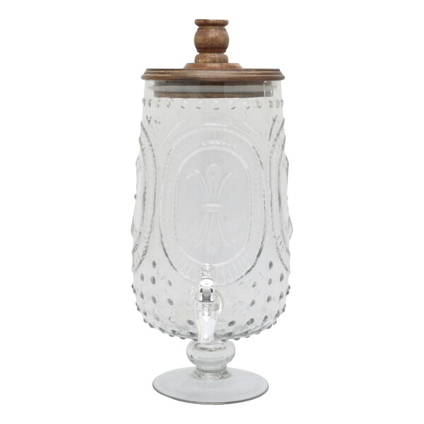 Chic Antique Nádoba na limonádu Top Mango Wood 5 l, čirá barva, sklo