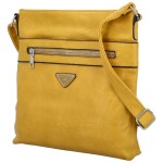 Trendy dámská koženková crossbody Laka, světle žlutá