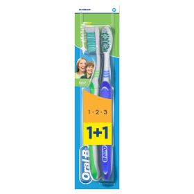 Oral-B 123 Natural Fresh Manuální Zubní Kartáček, 2 ks