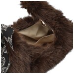 Módní dámská plyšová kabelka do ruky Raiga, tmavě hnědá