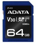 ADATA Premier Pro 64GB SDXC / UHS-I / U3 / V30 / CL10 / R: 95MBs / 60MBs (ASDX64GUI3V30S-R)