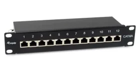 Equip 10" černá / Patch panel / 12 portů / Cat6a FTP / 1U / 500 MHz (326623)