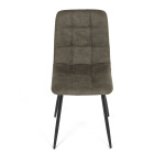 Židle jídelní, zelená látka cowboy, nohy černý kov