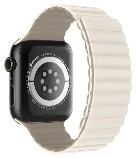 Devia Nature Silicone Magnetic Stardust White / Řemínek pro Apple Watch / 44/45/46mm (6942297104433)