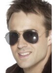 Smiffys.com Brýle pilot stříbrné