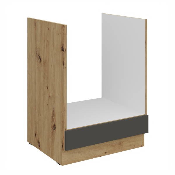 Spodní skříňka pro vestavnou troubu Aria 60 D GAZ BB Barva korpusu: Dub artisan, Barva dvířek: GR - Graphite AFM